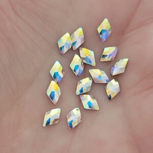 12 Pcs Preciosa Flatback Rhombus Crystal AB 6.4mm