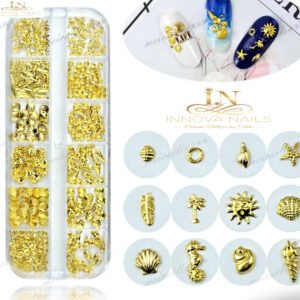 Gold Metal Studs Nail Art Decoration