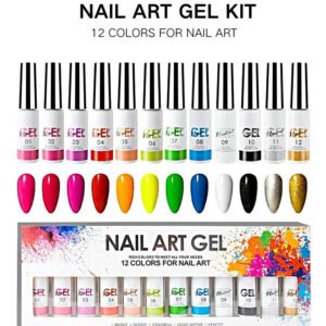 Liner Nail Art Gel - 12 Colors