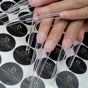 No C Curve XXXL Clear Coffin Nail Tips - 600 Pcs
