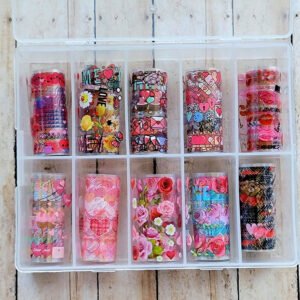 Valentine's Transfer Foil Nail Art Decoration - 10 Pcs