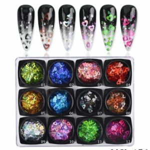 12 Valentine's Heart Shape Nail Art Decoration (Seasonal Romance Edition)