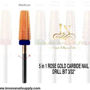 5 in 1 Rose Gold Carbide Nail Drill Bit 3/32"