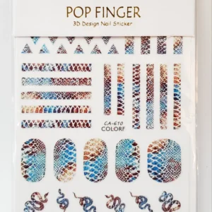 Blue Snake Nail Art Stickers