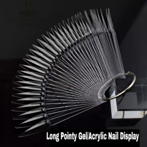 Clear Long Pointy Gel/Acrylic Nail Display - 50 Pcs