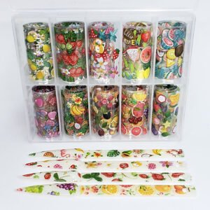 Fruits Transfer Foil Nail Art Decoration - 10 Pcs