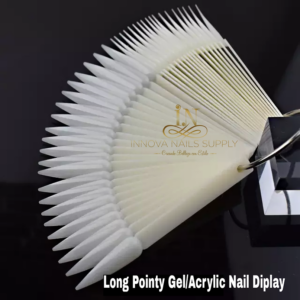 Natural Long Pointy Gel/Acrylic Nail Display - 50 Pcs