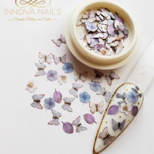 Purple Butterflies and flowers Nail Art Decoration