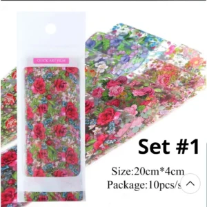 10 Pcs Floral Transfer Foil