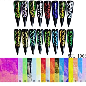 16 Pcs Holographic Laser Adhesive Butterfly