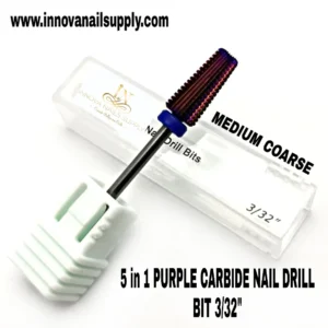 5 in 1 Purple Carbide Nail Drill Bit 3/32"