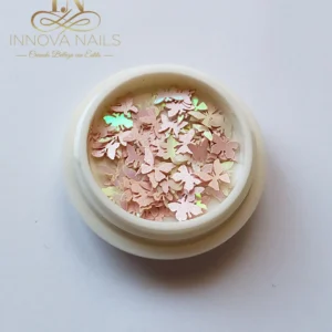 Baby Pink and Holograpyc  Butterflies Nail Art Decoration