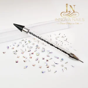 Black Wax Rhinestones Picker Pincel