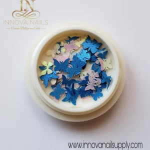Blue  and Holograpyc Butterflies Nail Art Decoration