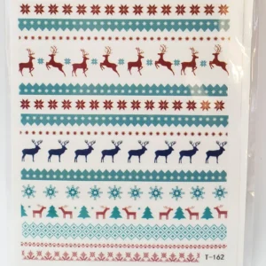 Christmas Deers Nail Art  Stickers 13 (T-162)