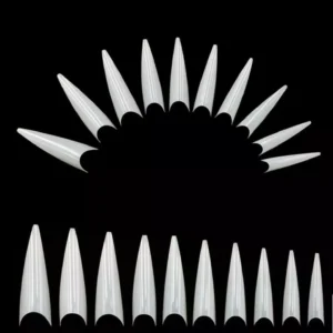 Extra Long Stiletto Nail Tips - Natural 500 Pcs (Box not included)