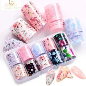 Floral Transfer Foil  Nail Art Decoration -10 Pcs