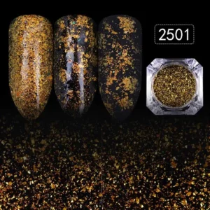 Gold Flakes Nail Decoration