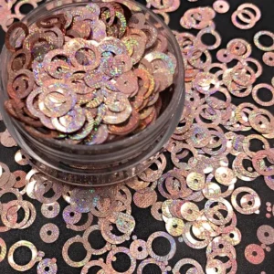 Hollow Ring Laser Starlight Nails Glitter