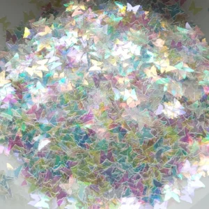 Iridescent Butterfly Shape Nail Glitter Decoration