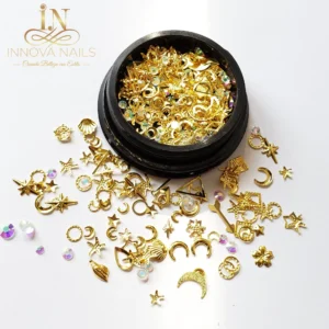 Metal Moon and Stars Mix Nail Art Decoration