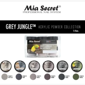 Mia Secret Grey Jungle Powder Collection 6 pc Nail art