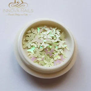 Mint and Holograpyc  Butterflies Nail Art Decoration