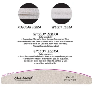 Nail File Speedy Zebra Half Moon 100/100