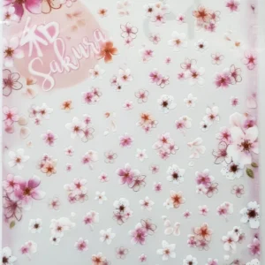 PINK FLOWERS NAIL ART STICKERS