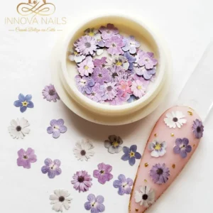 Purple Flowers Nail Art Decoration